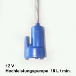 Hochleistungswasserpumpe mit 12 V und einer Förderleistung von 18 Litern pro Minute, ideal für mobile Wasserversorgung im Campingbereich und für Transporter-Ausbauprojekte. Perfekt geeignet für Frischwasser- und Grauwasseranwendungen.
