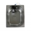 Edelstahl-Waschbecken für mobile Wasserversorgung, ideal für Campingbedarf und Fahrzeugausbau. Ausgestattet mit Wasserhahn für frisches Wasser, passend für Bullis und Transporter. Perfekt für Marktstände und andere Anwendungen, wo fließendes Wasser benötigt wird.