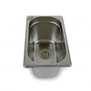 Edelstahl-Waschbecken für mobile Wasserversorgung, ideal für Camping und Transporter-Ausbau, ausgestattet mit einem praktischen Abfluss. Perfekt für Frisch- und Grauwasseranwendungen im Freien.