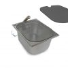 Edelstahl-Waschbecken mit Wasserhahn und passender Abdeckung für mobile Wasserversorgung, ideal für Camping, Bulli-Ausbau und Marktstände. Perfekt für Frisch- und Grauwasserlösungen, auch mit Warmwasseroptionen erhältlich.